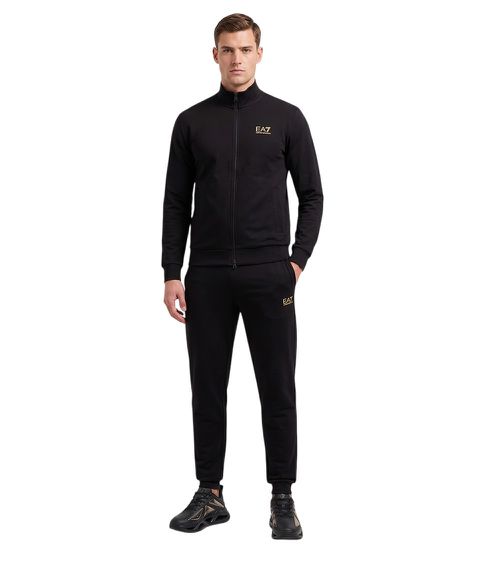 Black Cotton Logo Tracksuit