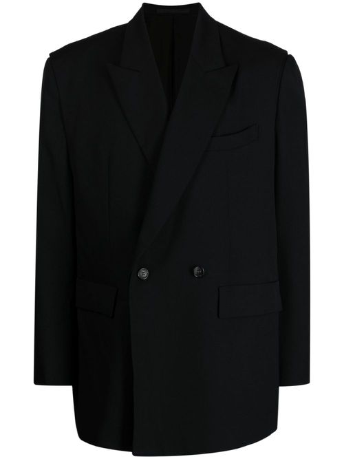 Layered double-breasted blazer - Black