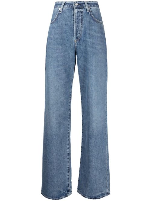 Logo-patch organic cotton jeans - Blue