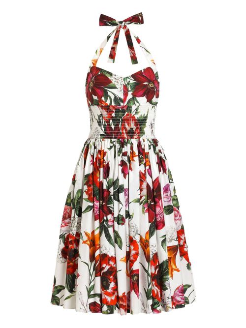 Floral-print dress - White
