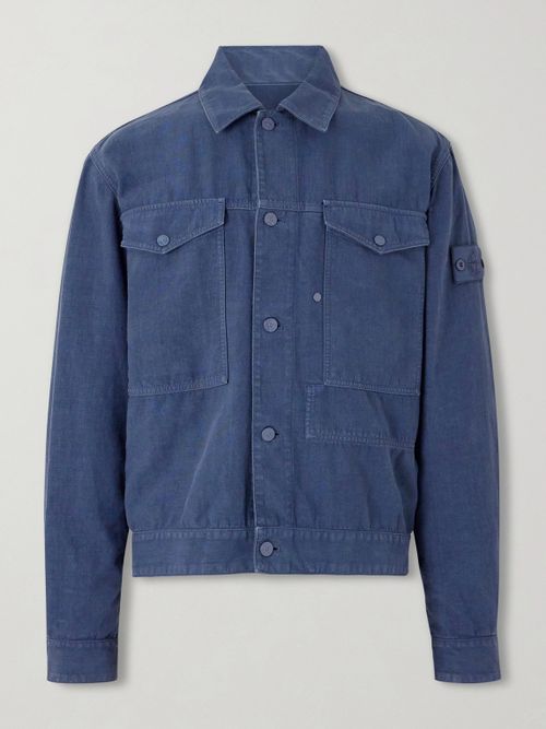 GHOST Linen-Blend Trucker Jacket