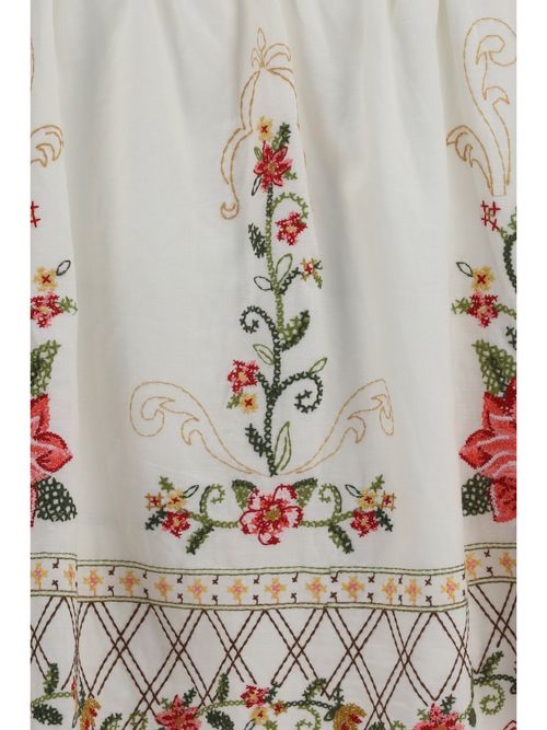 Embroidered Linen-Viscose Blouse — White