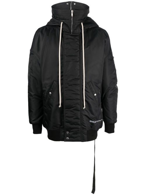 Logo-patch hooded jacket - Black