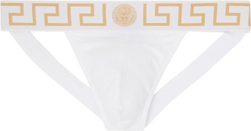 White Cotton-Jersey Jockstrap