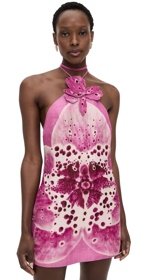 Everlee Orchid Print Mini Dress Coraline Orchid
