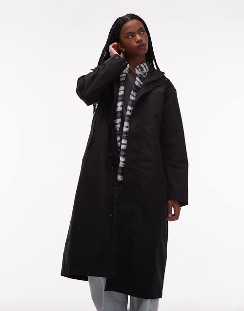 Nukabira rain shell parka jacket in black