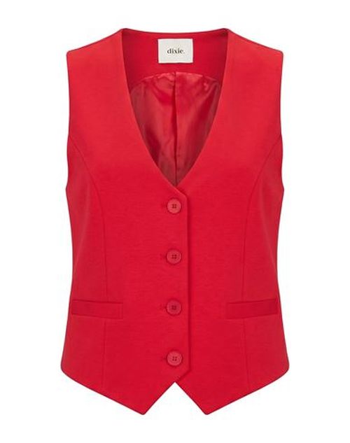 Woman Tailored Vest Red Size S Polyester, Viscose, Elastane