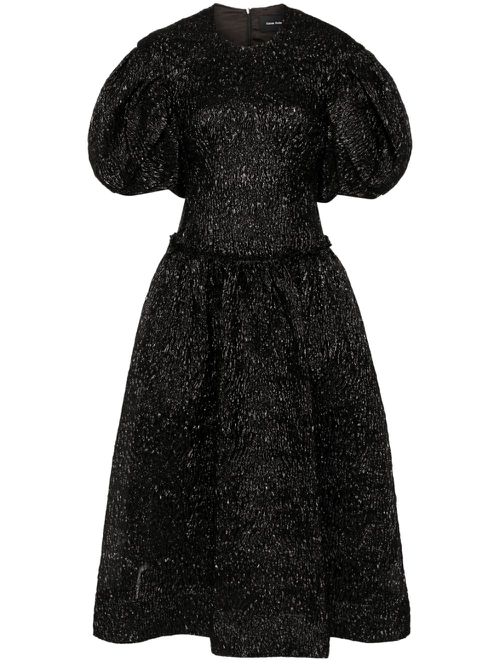 Crinkled midi dress - Black