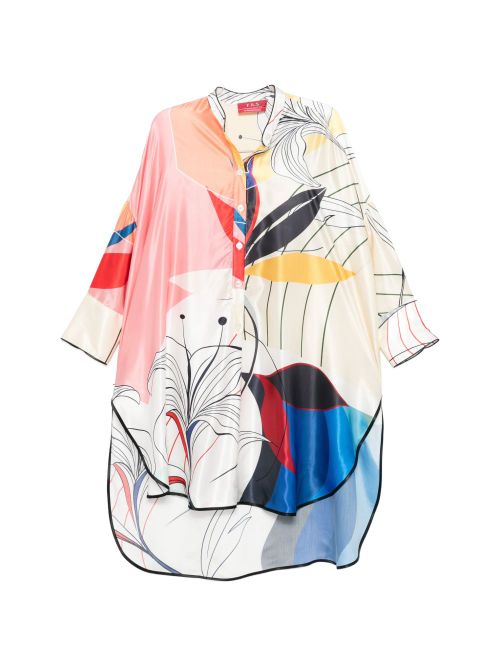 Printed silk dress