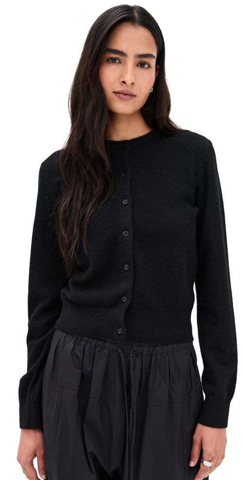 Cashmere Crew Neck Cardigan Black