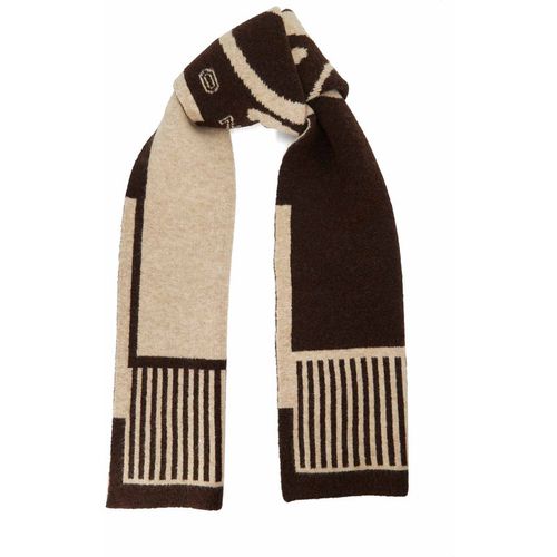 Dune London Womens Accessories Loud - Knitted Slogan Scarf - Brown Fabric - One