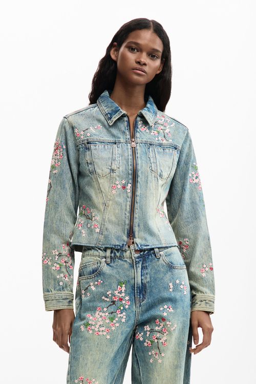 Embroidered denim jacket