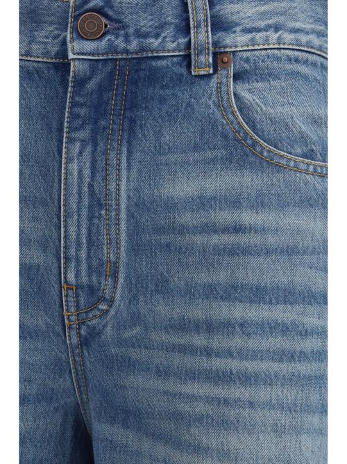 Organic Cotton High-Rise Wide-Leg Jeans — Blue