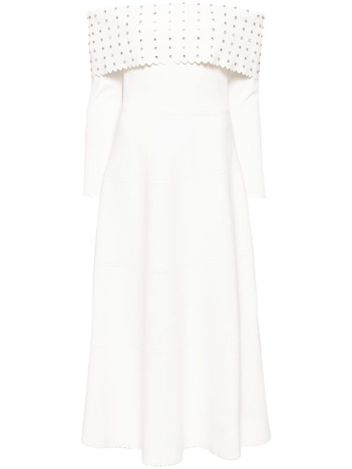 Crystal embellishment gown - White