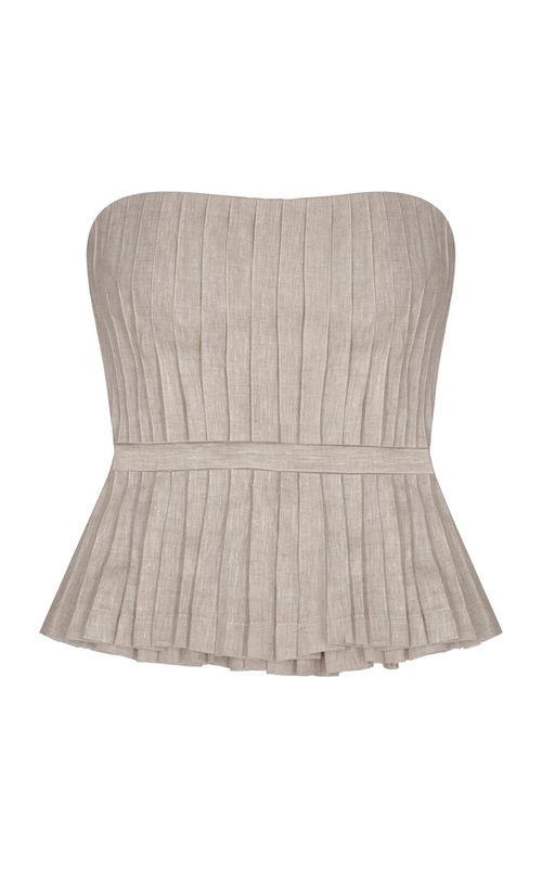 Encantadora Pleated Linen Top
