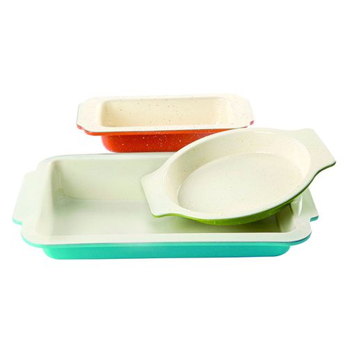 ColorSplash Imbue 3 Piece Carbon Steel Nonstick Bakeware Set in Assorted Colors