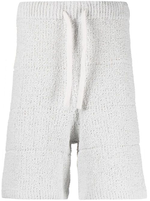 Drawstring-waist knitted shorts - Grey
