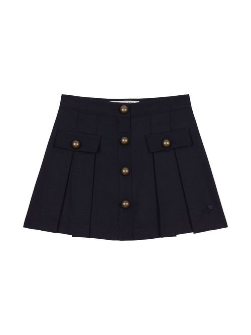 Pleated buttoned skirt - Blue