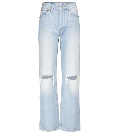 Loose high-rise straight jeans