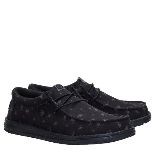 Men's Wally Halloween Spiders Casual Slip On Shoes (Black)