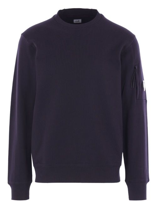 Logo-Embroidered Cotton Fleece Sweatshirt — Navy
