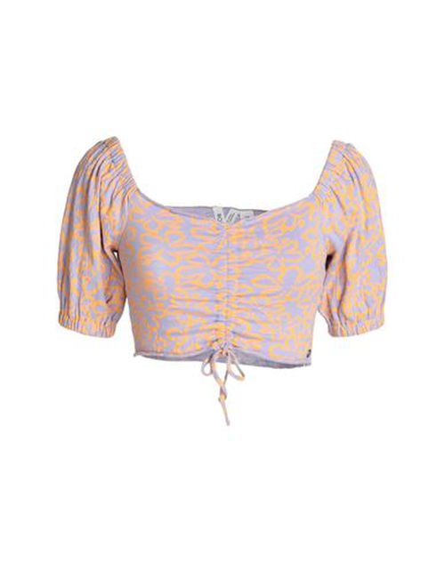 Rx Top Flirty Walk Printed Woman Top Mauve Size L Cotton, Elastane