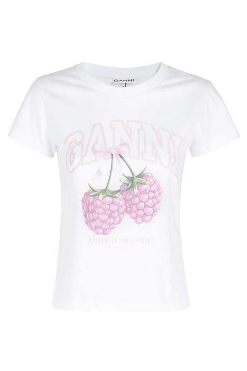 Baby Fit Tshirt Raspberry White Organic Cotton T-shirt - Women