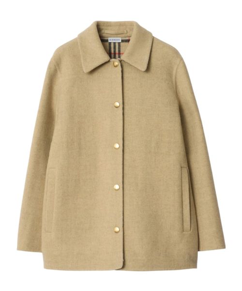 Check-lined wool overshirt