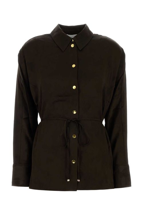 Satin Shirt — Brown