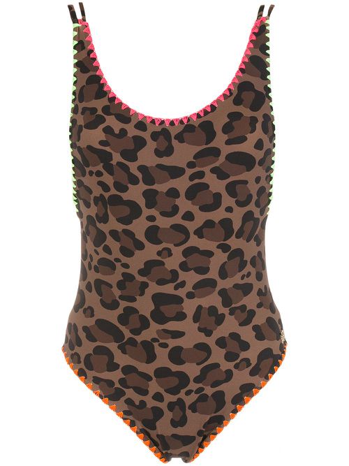 Tiff leopard-print swimsuit - Brown