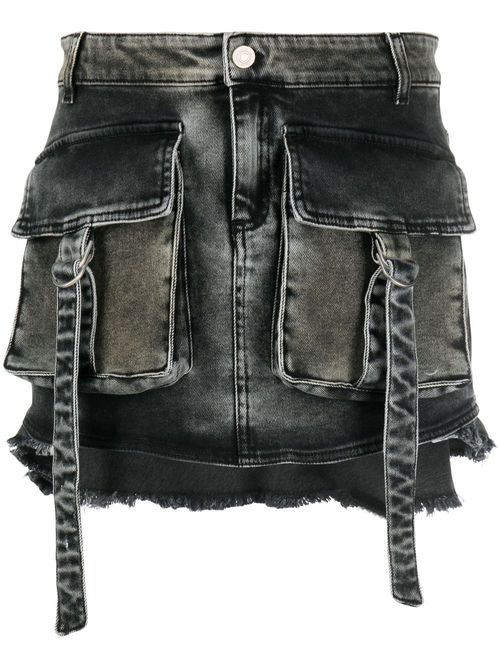 Asymmetric-hem skirt - Grey