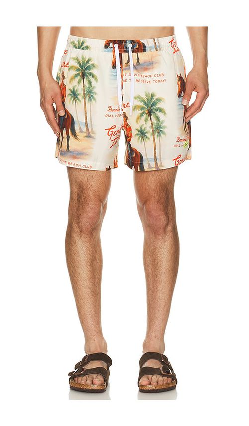 Duvin Design Beach Ranch Swim Shorts in Brown. - S also in M, L, XL/1X
