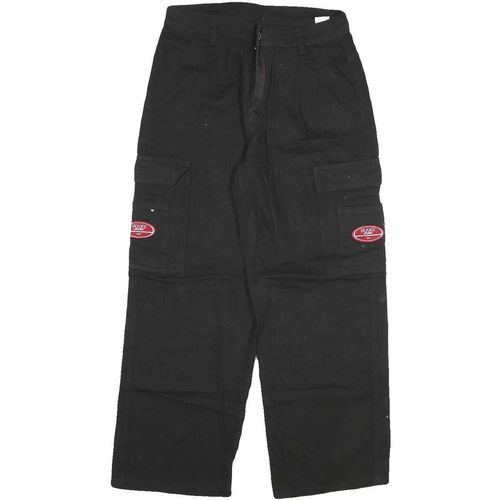 WAKE Womens Relaxed Black Cargo Denim Jeans W28 L27 Utility Pockets Zip Closure