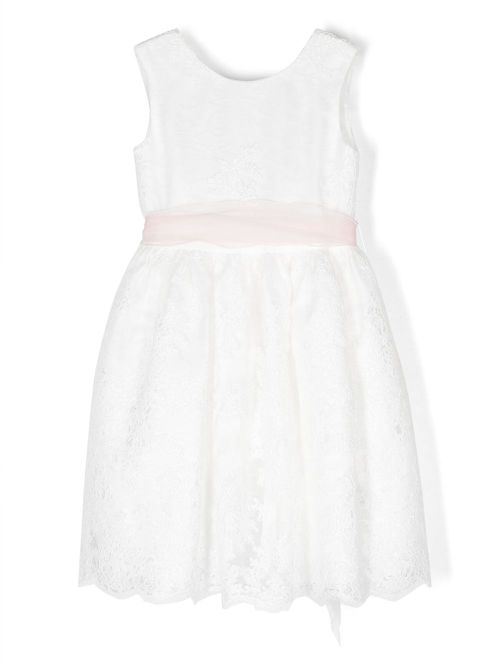 Chantilly-lace tulle dress - White