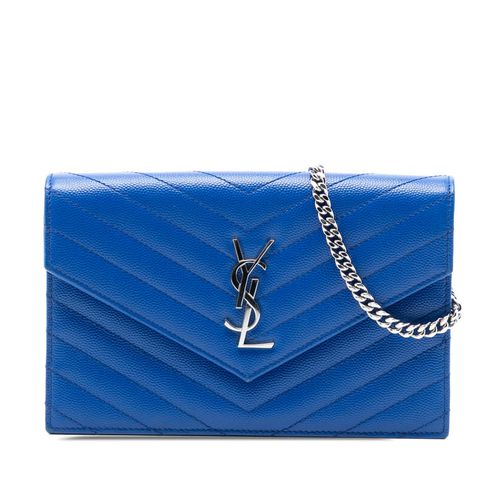 Pre-owned Grain De Poudre Chevron Monogram Envelope Chain Wallet CNC393953A.0118