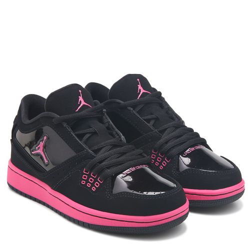 Kids' 1 Flight Low Sneaker Big Kid Shoes (Black/Pink)