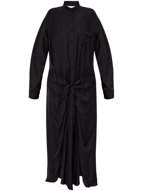Waist tie dress - Black