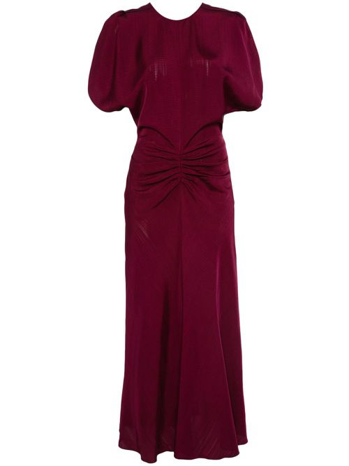 Gathered-detail midi dress