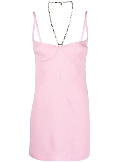 Square-neck backless mini dress - Pink