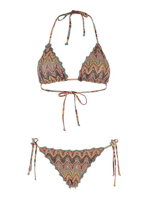 Multicolor Bikini With All-Over Print In Tech Fabricr Woman