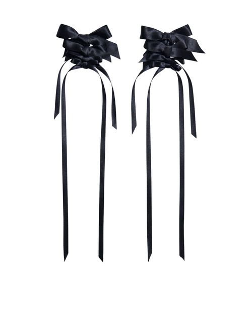 Multi-bow drip earrings - Black