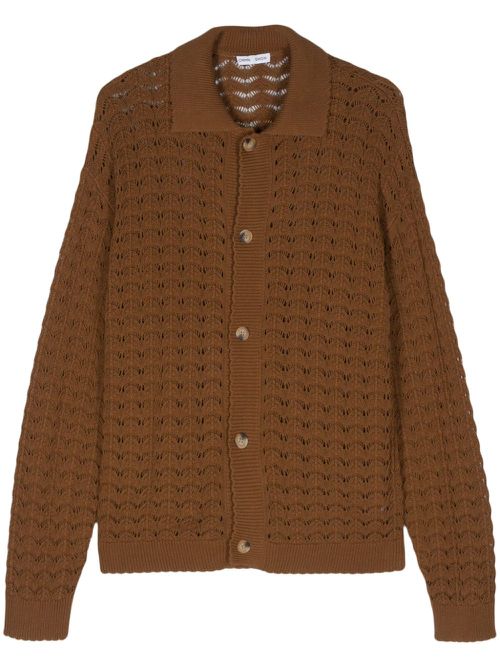 Einar crochet-knit cardigan - Brown