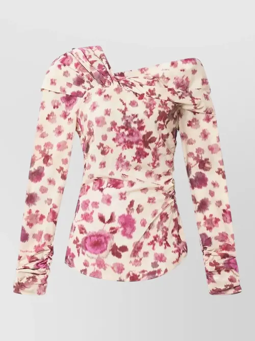 Isabel Marant - asymmetric draped knot ruched silk top