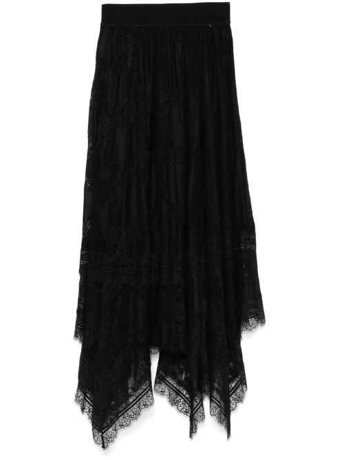 Lace midi skirt - Black