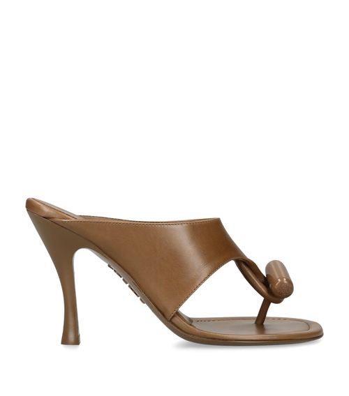 Leather Toggle Heeled Sandals 90