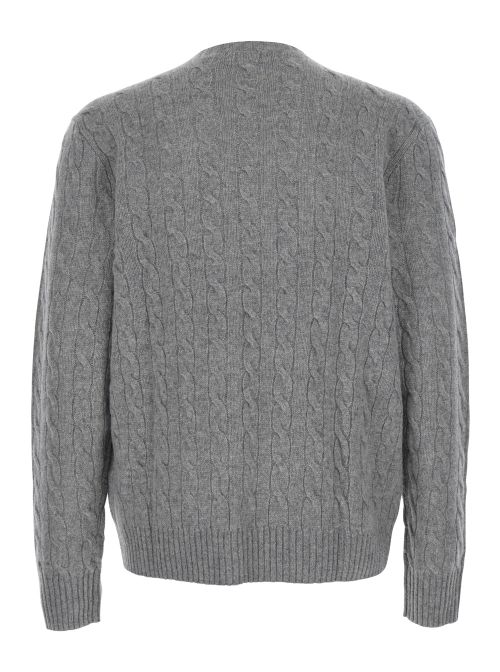 Wool-Cashmere Crew Neck Sweater — Gray