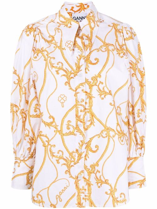 Baroque-print shirt - White
