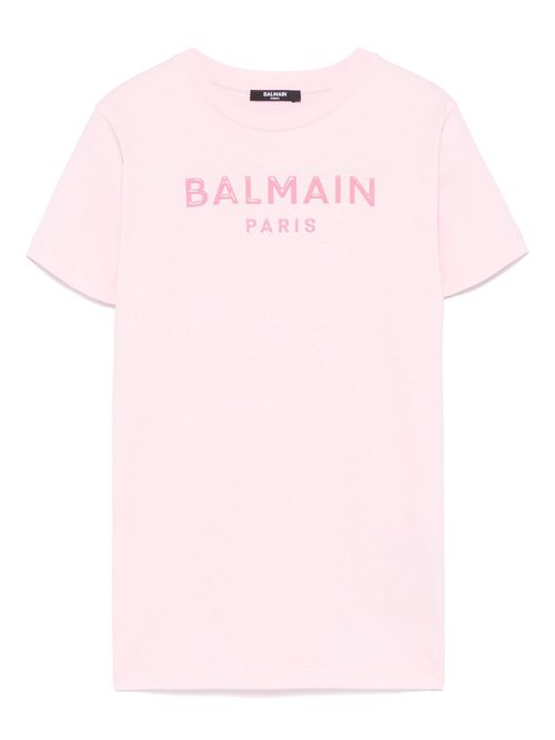 Logo-appliqué dress - Pink