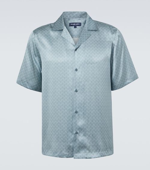 Roberto printed silk bowling shirt