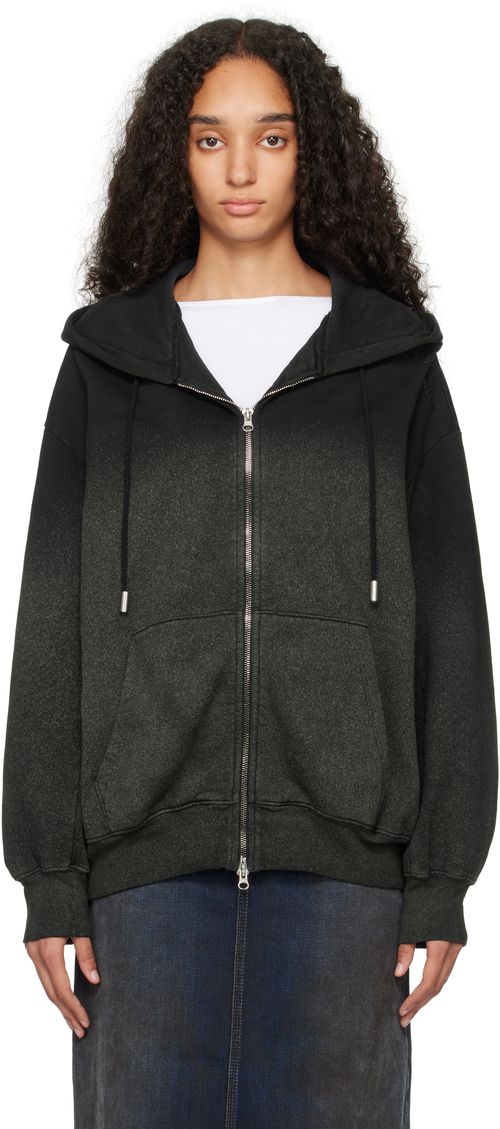 Eckhaus Latta Black Zip Hoodie